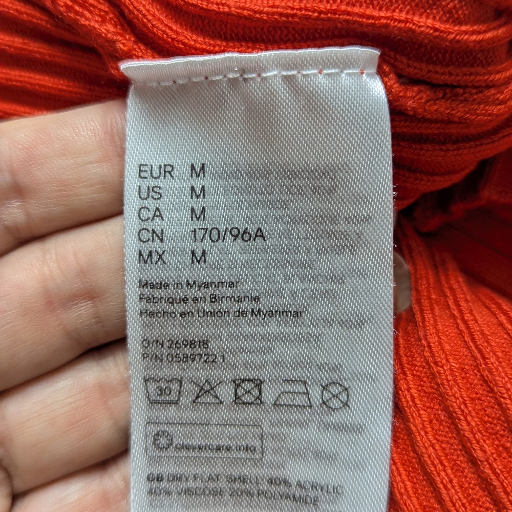 Divided Bold Orange Ribbed Tank Top - Picture 6 of 6